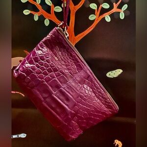 EXOTIC MATTE CROCODILE SKIN PURPLE WRISTLET